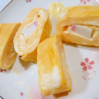 紅白かまぼこチーズの卵焼き